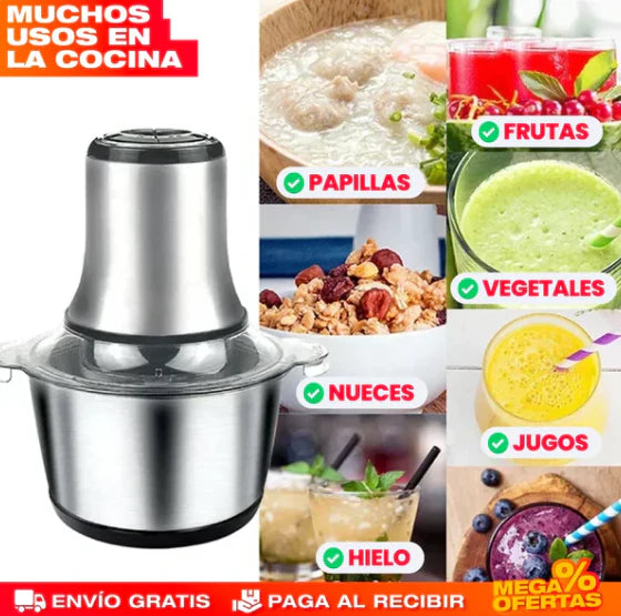 ✨  MOLINO PICADOR ELÉCTRICO ACERO INOXIDABLE 🔥2 LITROS🔥 (TAMAÑO GRANDE)