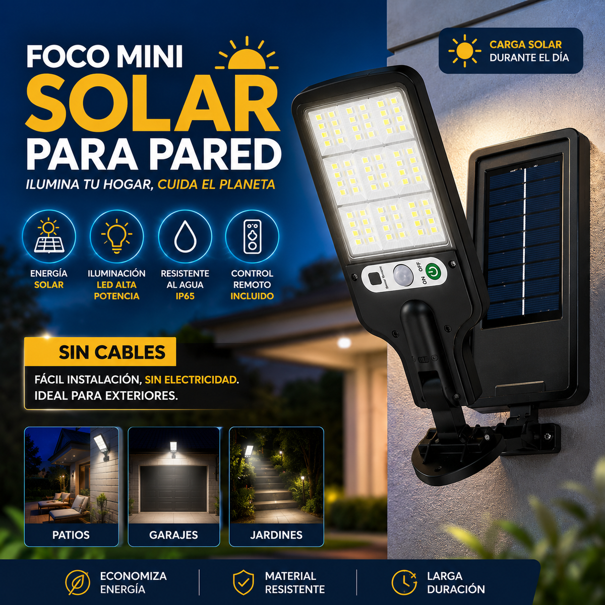🔥 AHORRA HASTA 80% DE ENERGÍA - SUNLIGHT - Foco Mini Solar Para Exteri ...