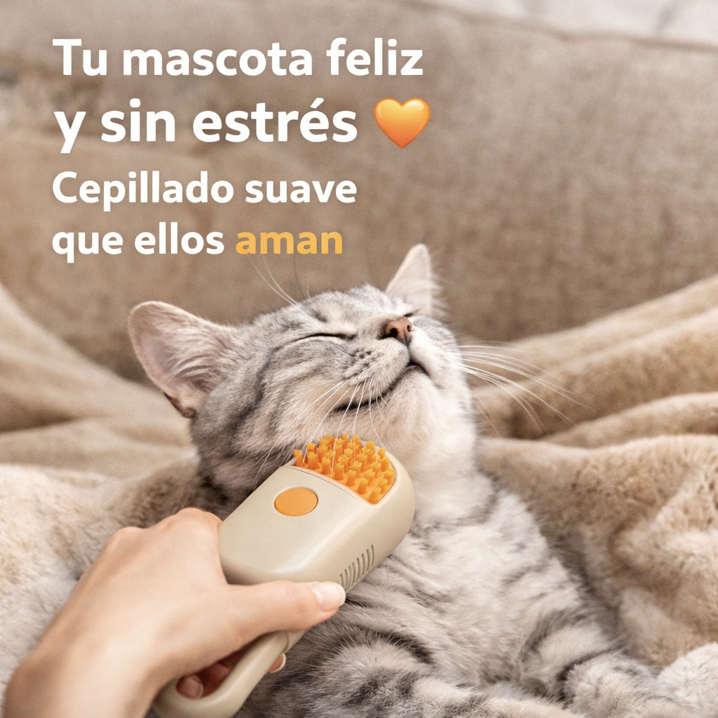 CEPILLO PARA MASCOTAS CON SPRAY