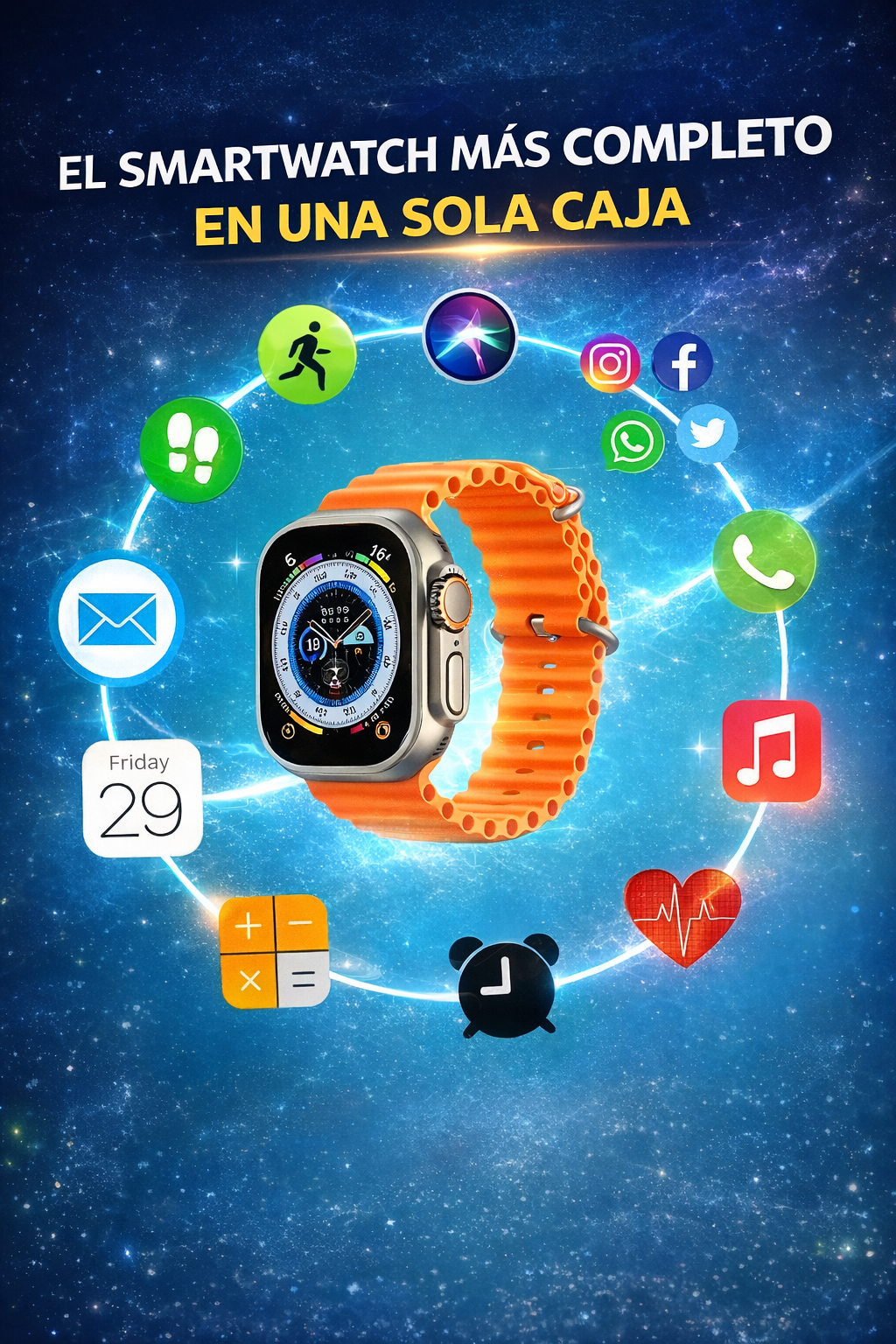 SMARTWATCH ULTRA + KIT COMPLETO 9 EN 1