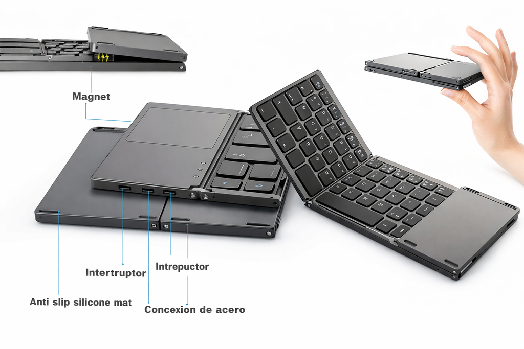 Teclado Bluetooth plegable portátil