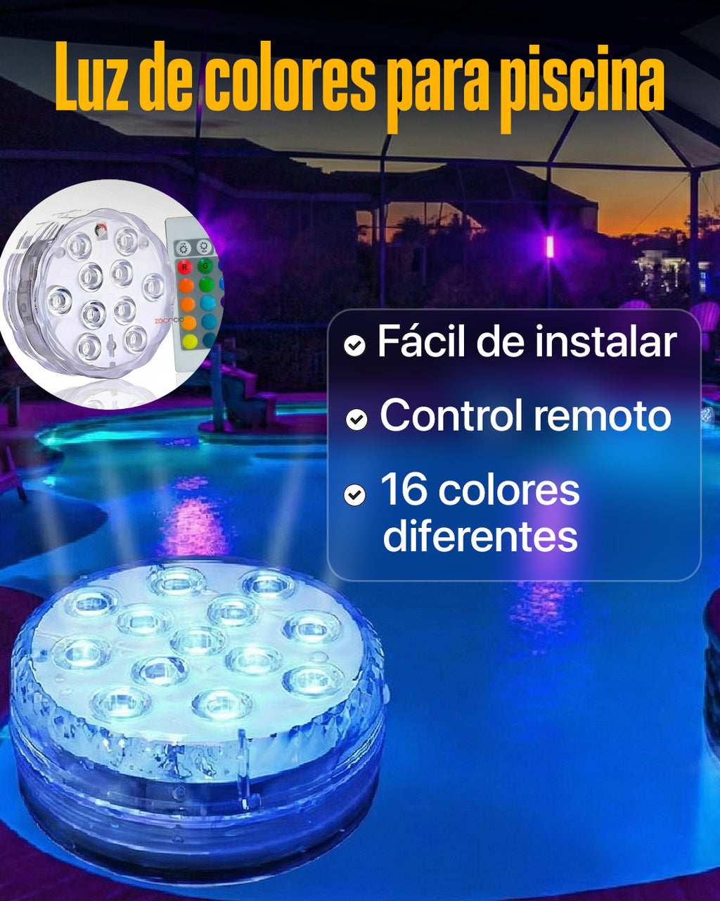 Luz Led Sumergible Para Piscina - 🔥 pocas unidades