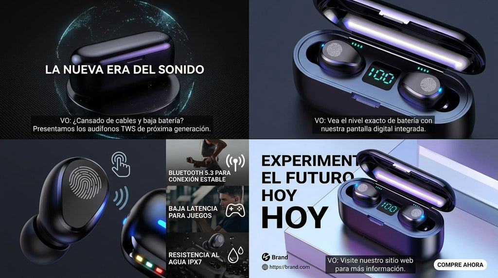 Audífono Inalámbricos F9 Con Power Bank