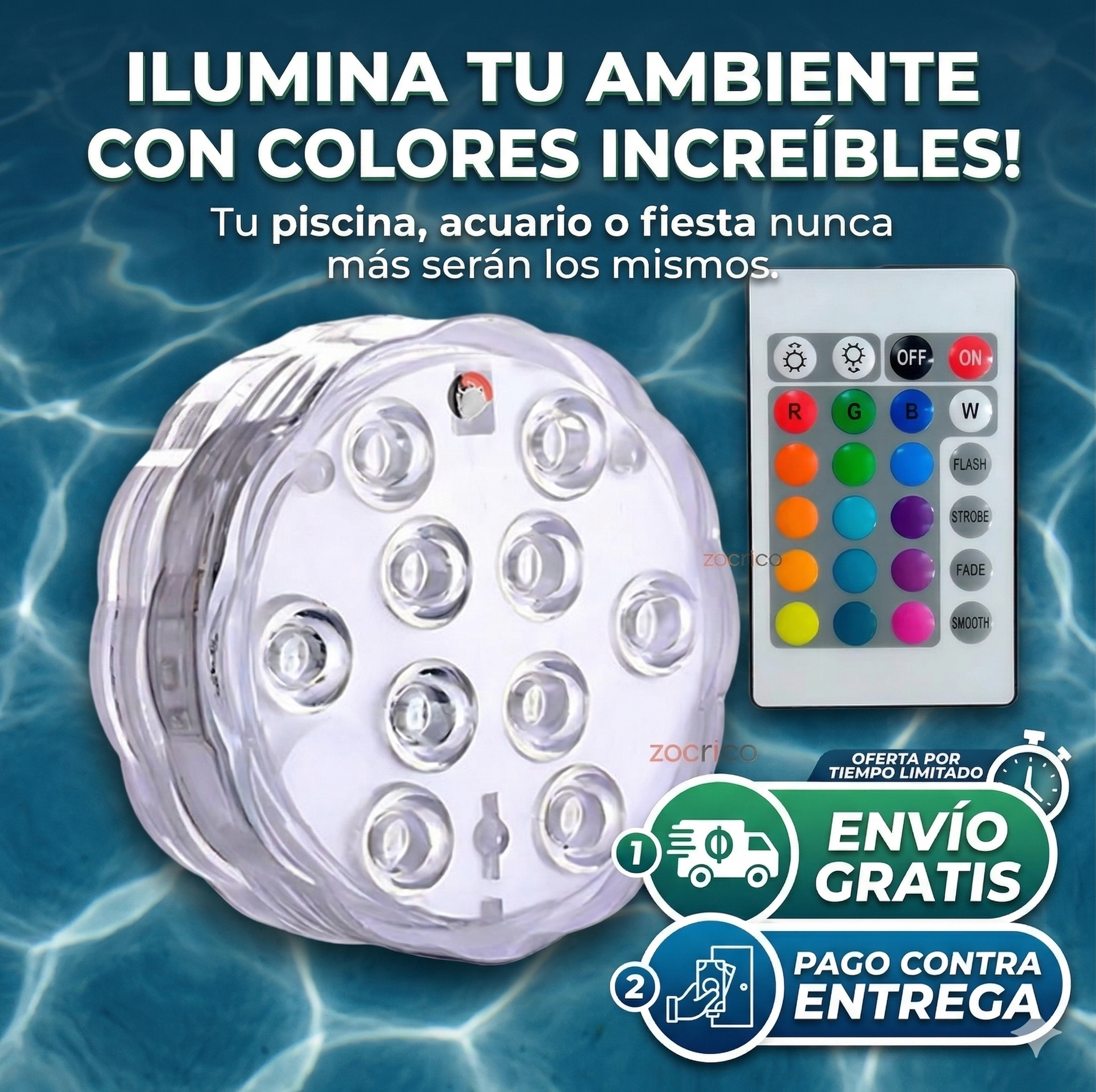 Luz Led Sumergible Para Piscina - 🔥 pocas unidades