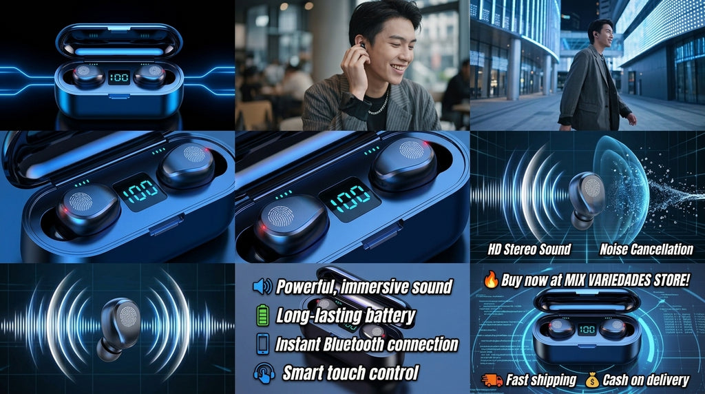 Audífono Inalámbricos F9 Con Power Bank