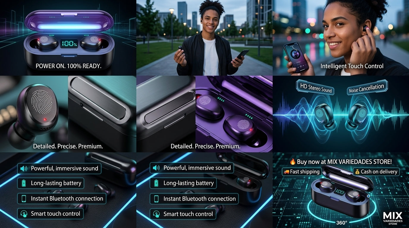 Audífono Inalámbricos F9 Con Power Bank